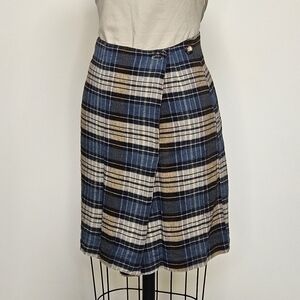 Vintage Plaid Wrap Skirt